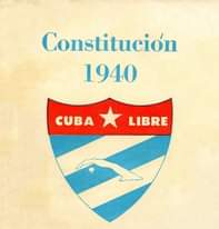 La imagen puede contener: texto que dice "Constitucion 1940 CUBA LIBRE"