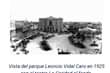 La imagen puede contener: exterior, texto que dice "atas Vista del parque Leoncio Vidal Caro en 1925 con el teatro La Caridad al fondo."