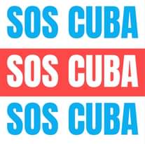 May be an image of text that says 'SOS CUBA SOS CUBA SOS CUBA'
