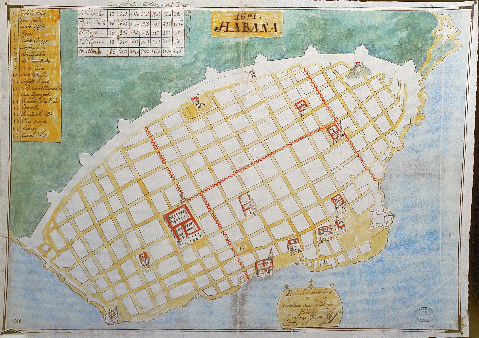 **Mapa de la Habana en 1691. Nostalgia Cuba